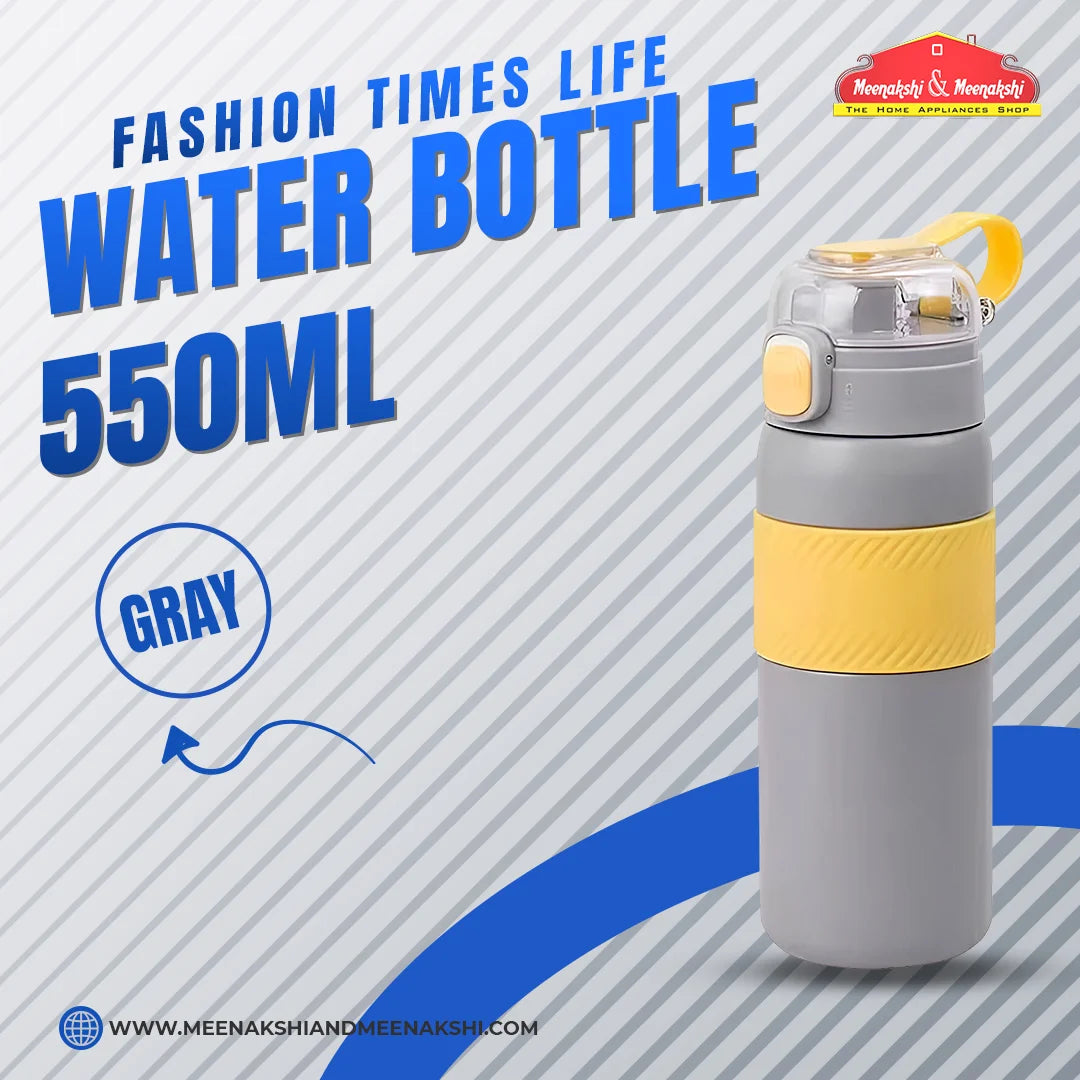 Fashion Times Life Water Bottle 550ml Gray MM2752