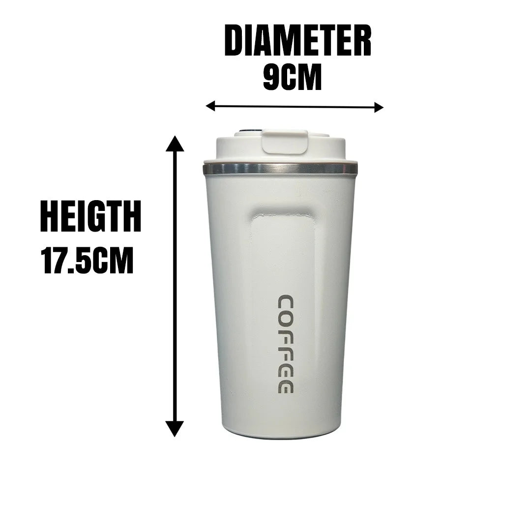 MM SS Vaccum Coffee Cup 400ml with temperature White MM3089