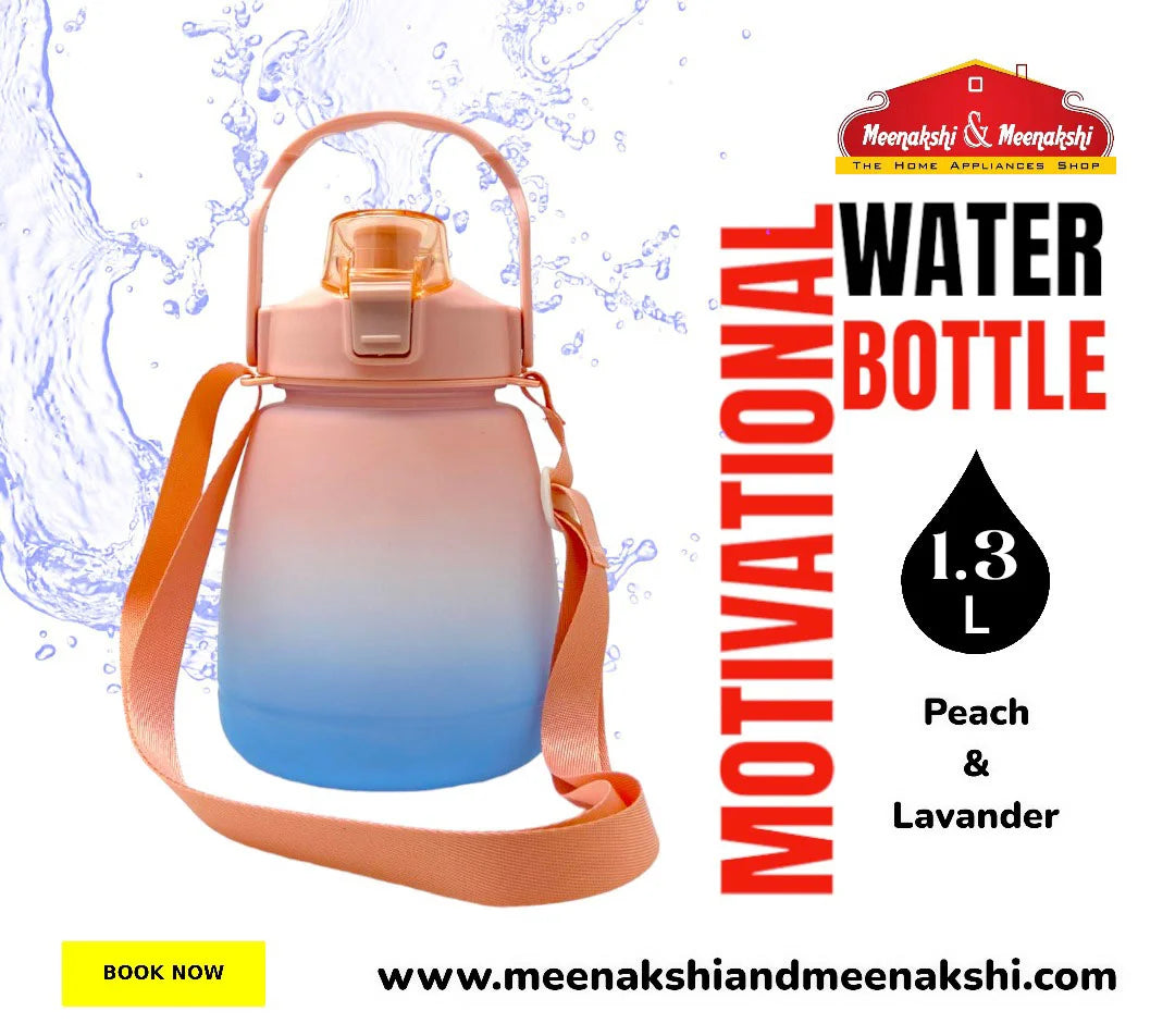 Motivational Water Bottle 1.3 Ltr Peach+Lavender MM980