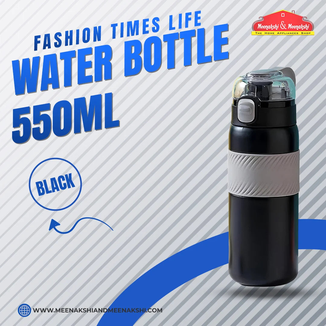Fashion Times Life Water Bottle 550ml Black MM2751