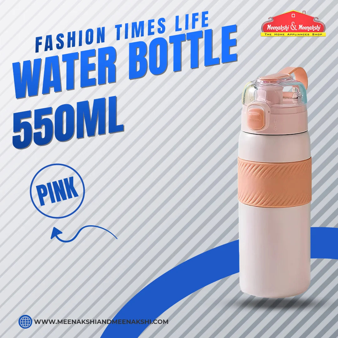 Fashion Times Life Water Bottle 550ml Pink MM2750