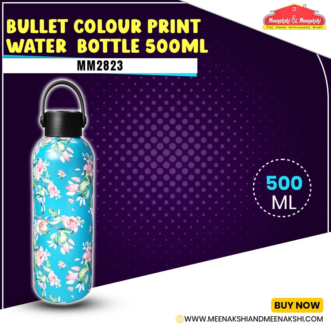 Bullet Colour Print Water Bottle 500ml MM2823