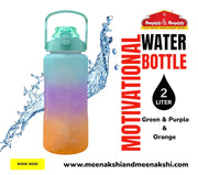Motivational Water Bottle 2 Ltr Green+Purple+Orange MM978
