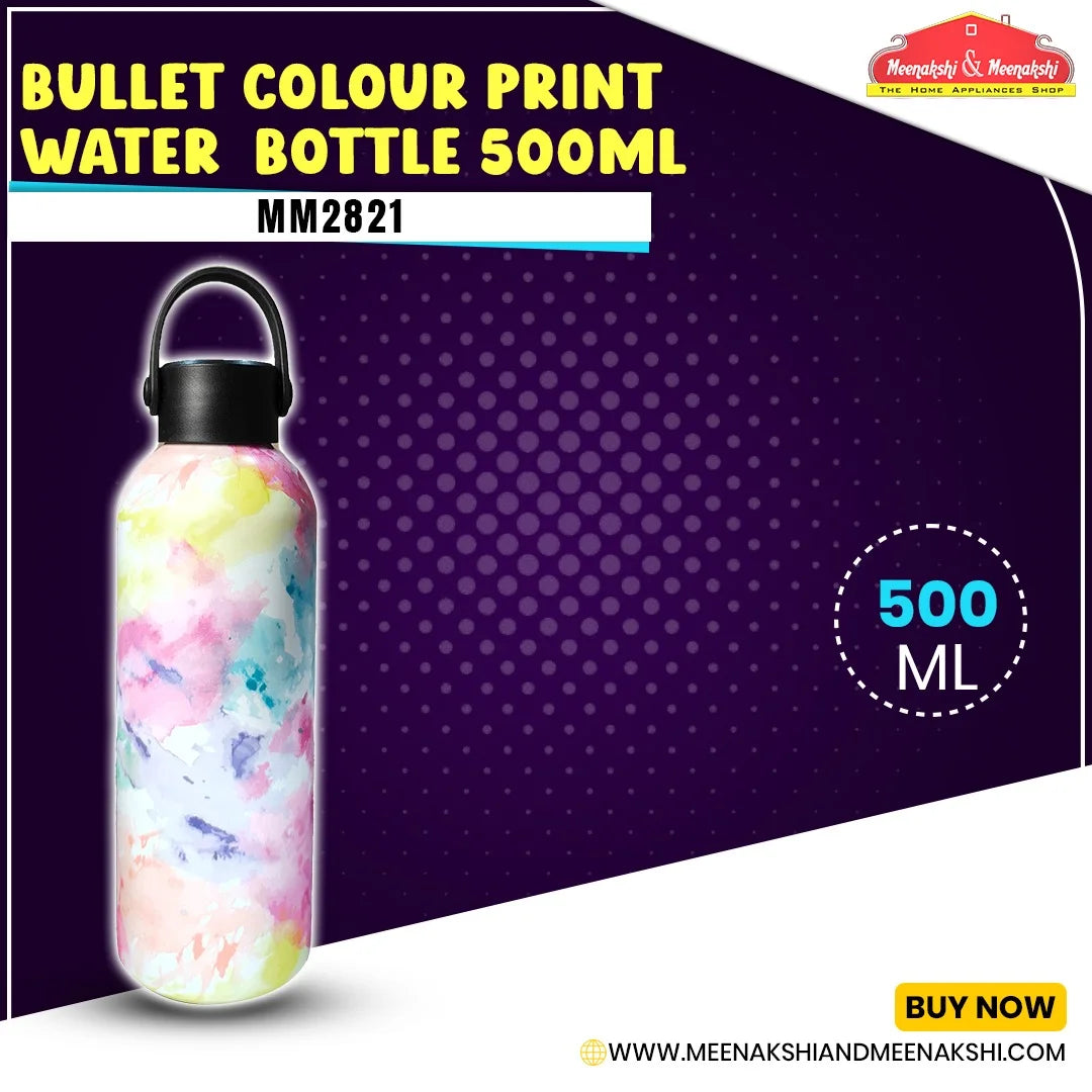 Bullet Colour Print Water Bottle 500ml MM2821