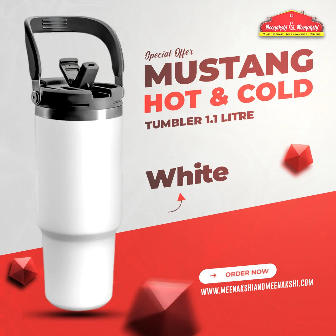 Mustang Hot & Cold Tumbler 1.1L White MM2762