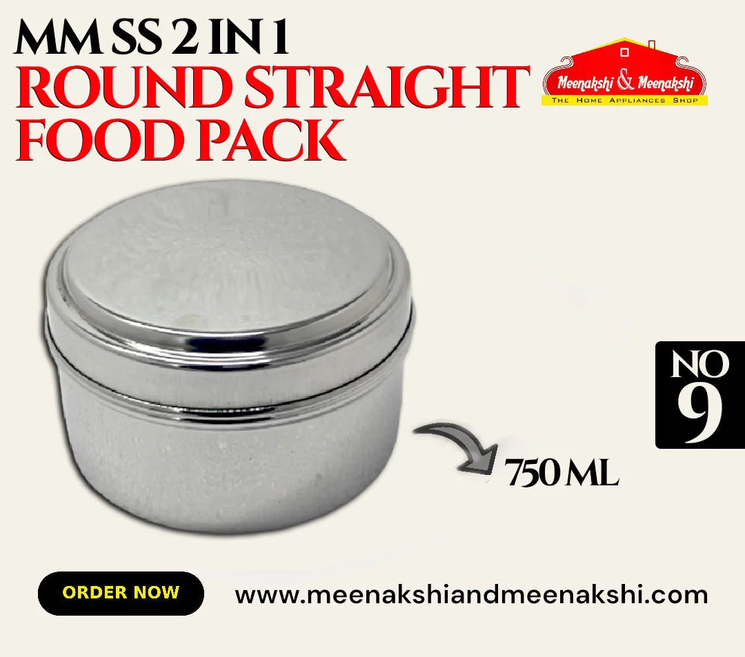 MM SS 2 IN 1 ROUND STRAIGHT FOOD PACK No - 9 750ML MM1000