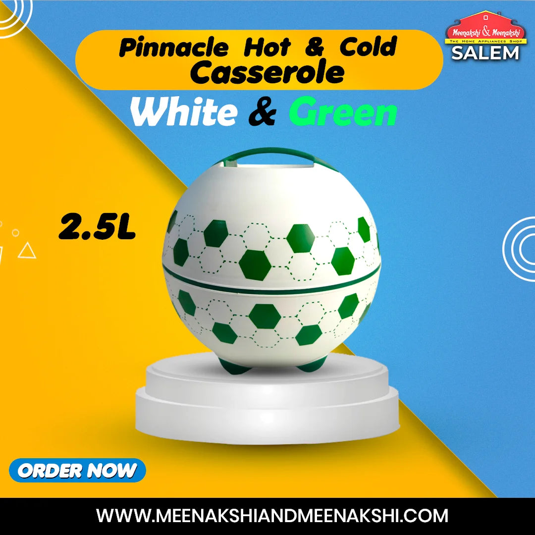 Pinnacle Hot & Cold Casserole 2500ml White & Green MM2736