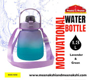 Motivational Water Bottle 1.3 Ltr Lavender+Green MM983