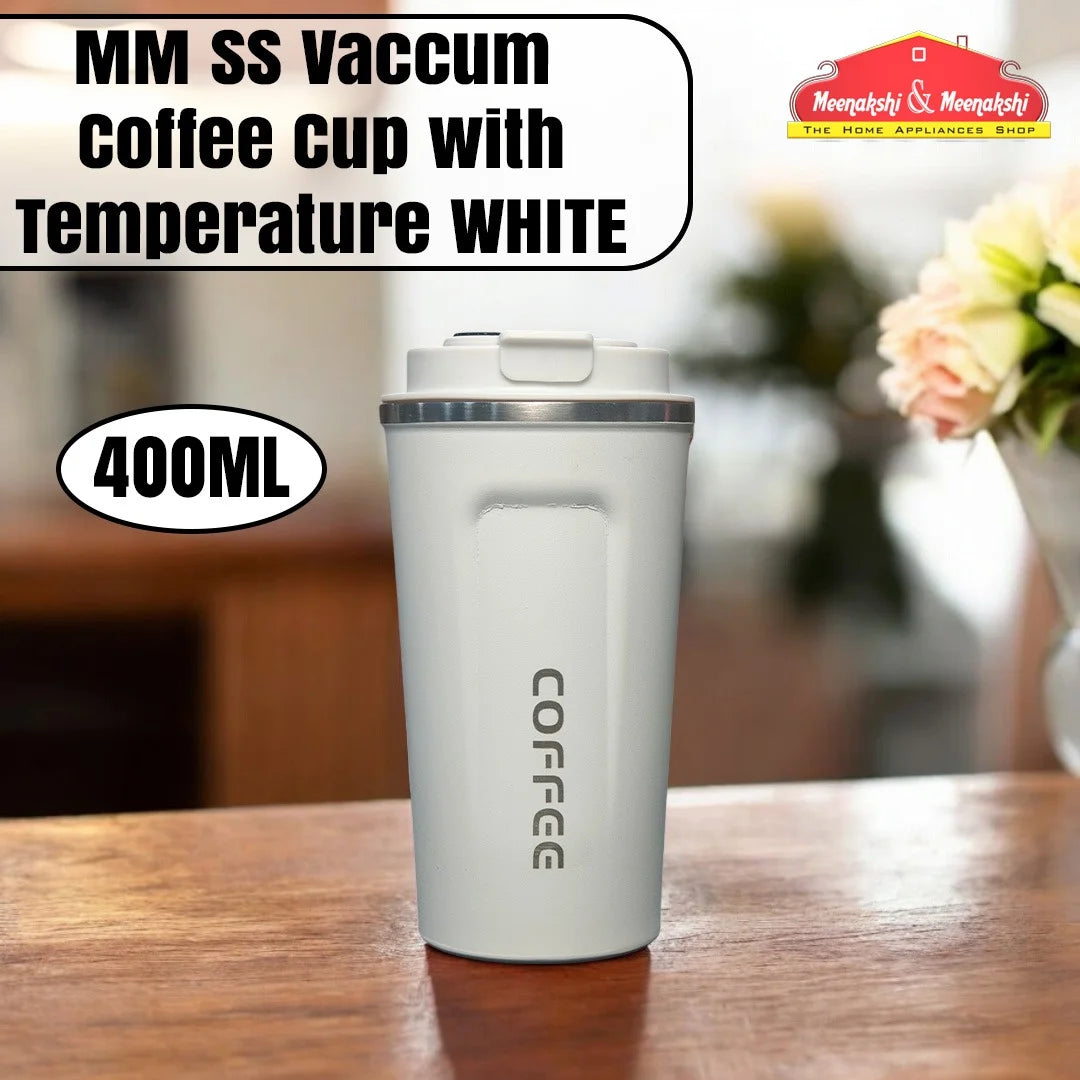 MM SS Vaccum Coffee Cup 400ml with temperature White MM3089