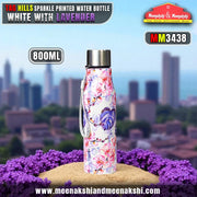 TAG HILLS Sparkle Printed Water Bottle White with Lavender 800ml MM3438