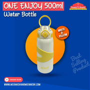 One Enjoy Water Bottle 500ml White & Yellow MM2712