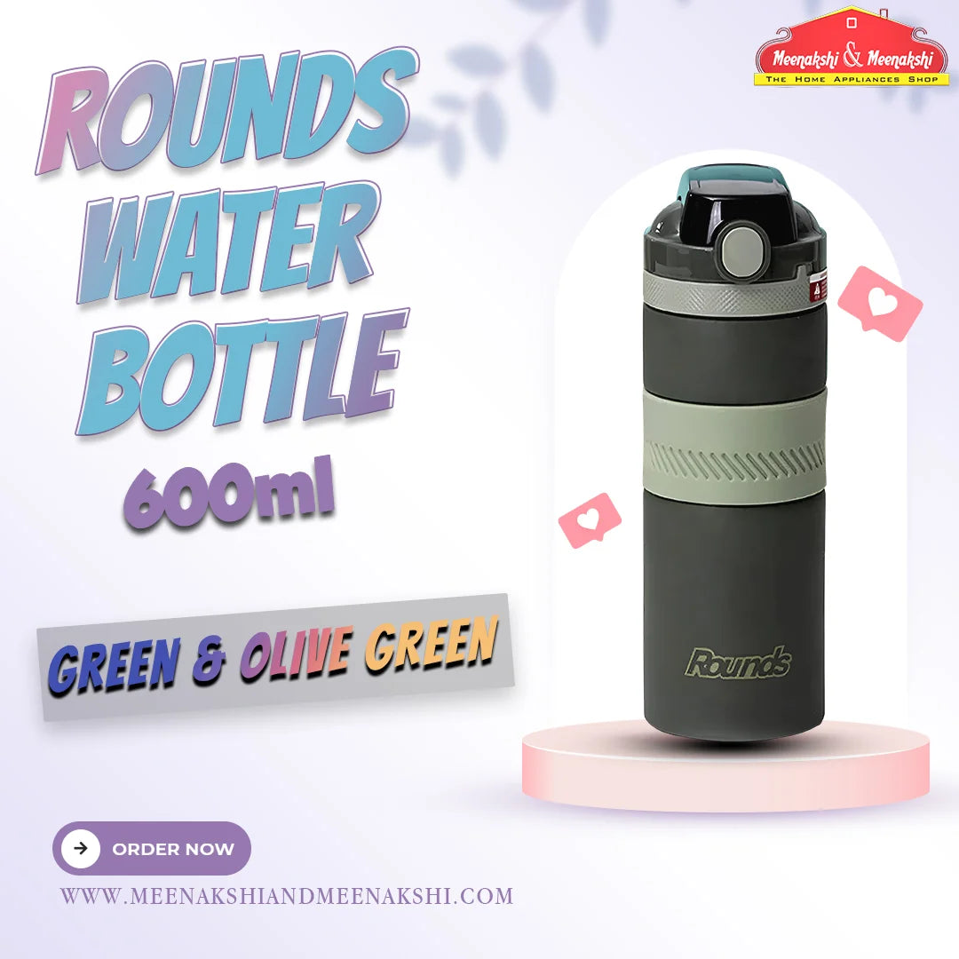 Rounds Water Bottle 600ml Green & Olive Green MM2711