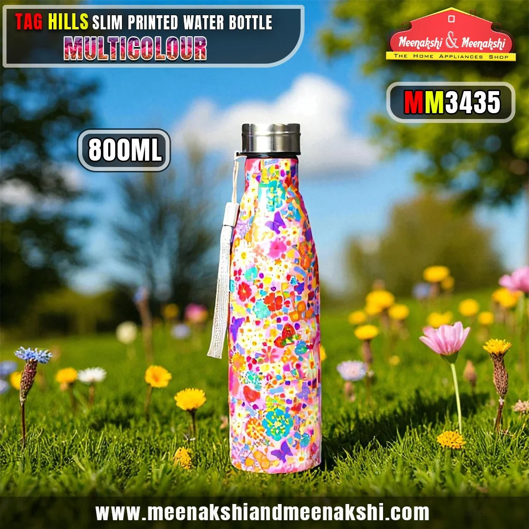 TAG HILLS Slim Printed Water Bottle Multicolour 800ml MM3435