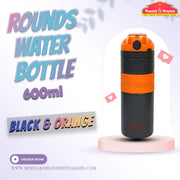 Rounds Water Bottle 600ml Black & Orange MM2709
