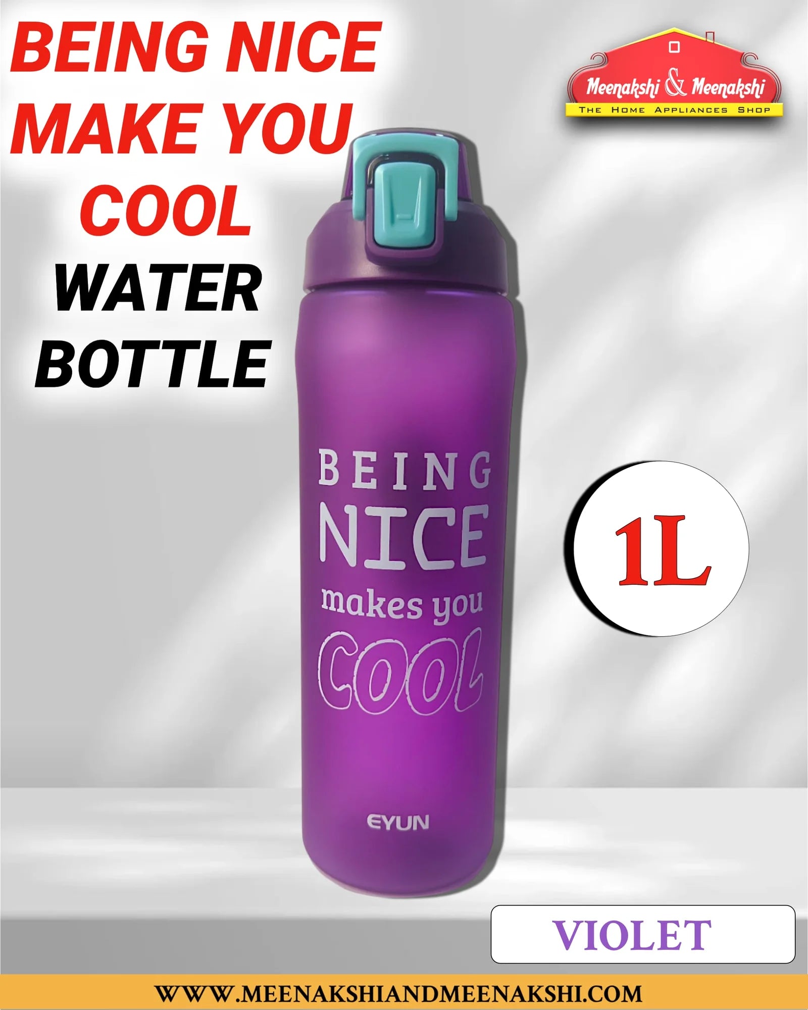 Being Nice Makes You Cool Water Bottle Violet MM2704
