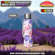 TAG HILLS Thunder Printed Water Bottle White with Lavender 800ml MM3443