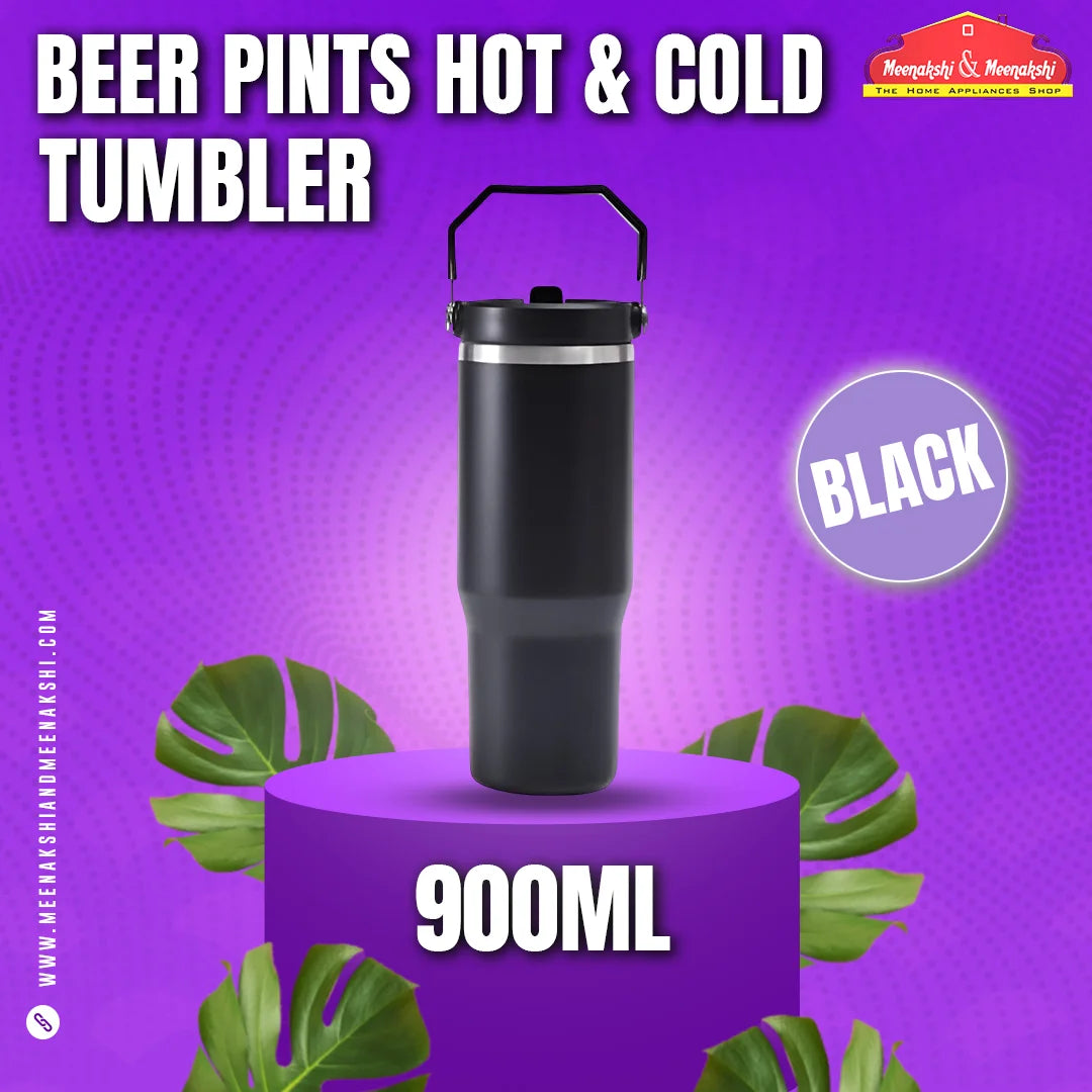 Beer Pints Hot & Cold Tumbler 900ml Black MM2725