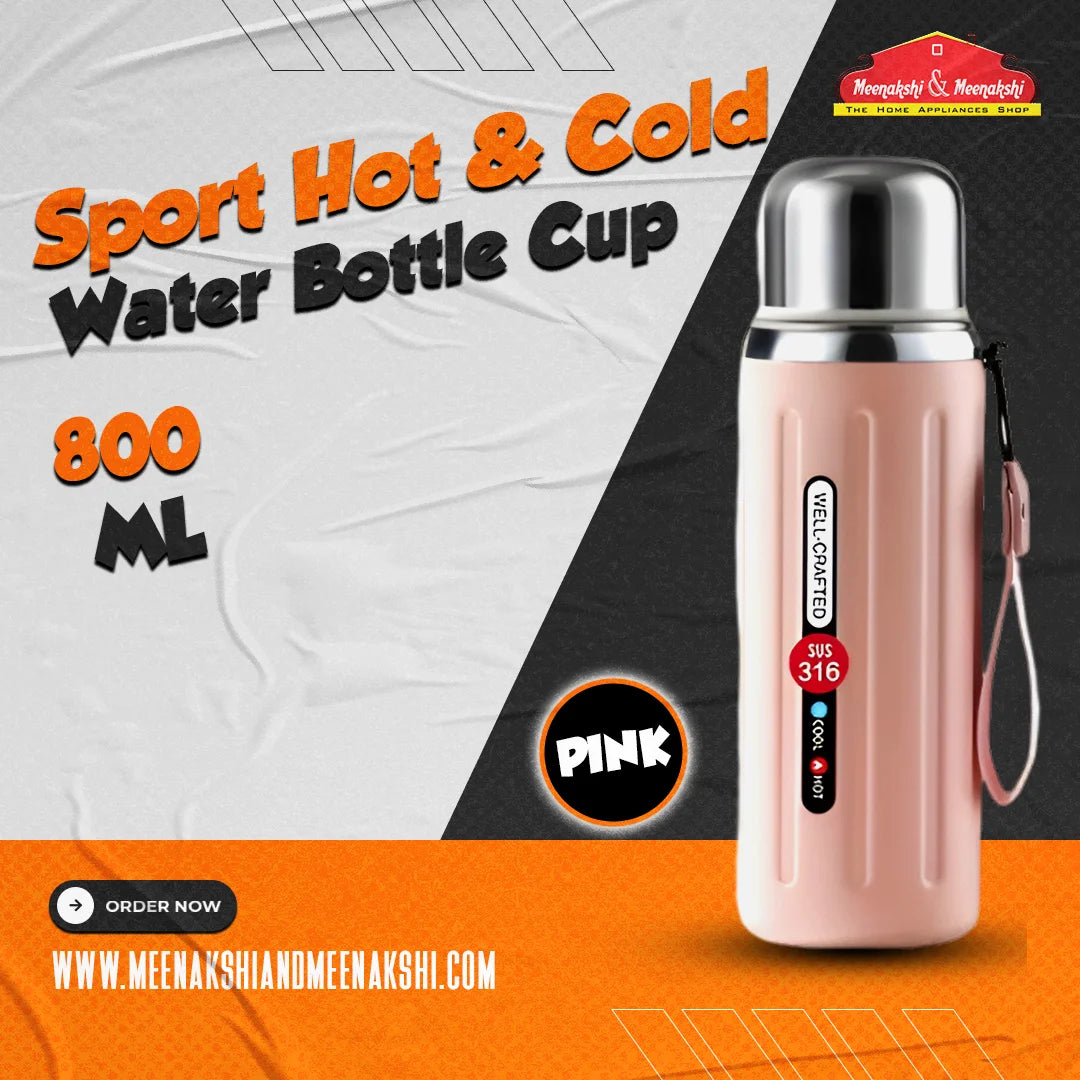 Sport Hot & Cold Water Cup 800ml Pink MM2724