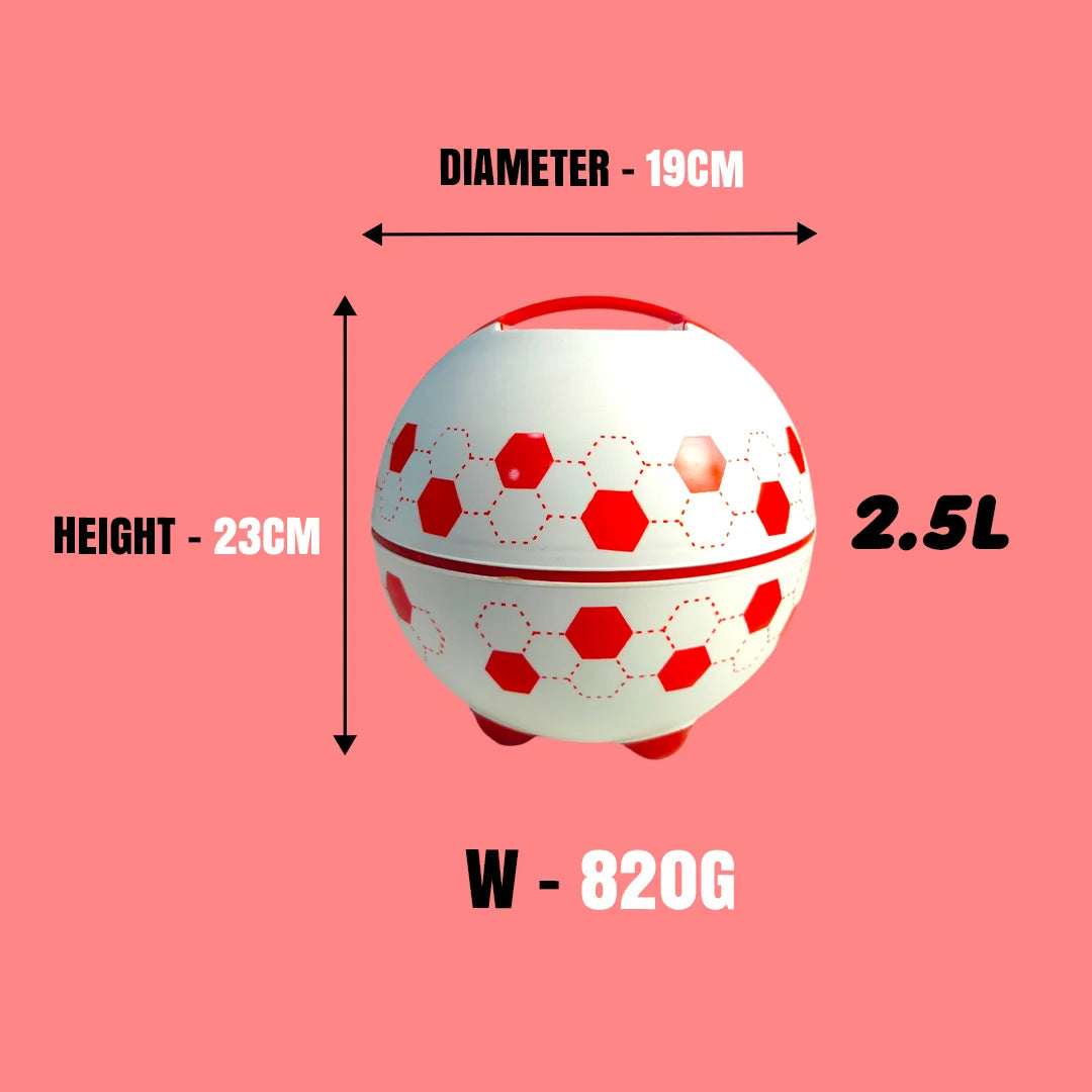 Pinnacle Hot & Cold Casserole 2500ml White & Red MM2735