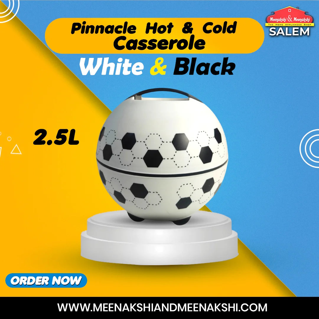 Pinnacle Hot & Cold Casserole 2500ml White & Black MM2734