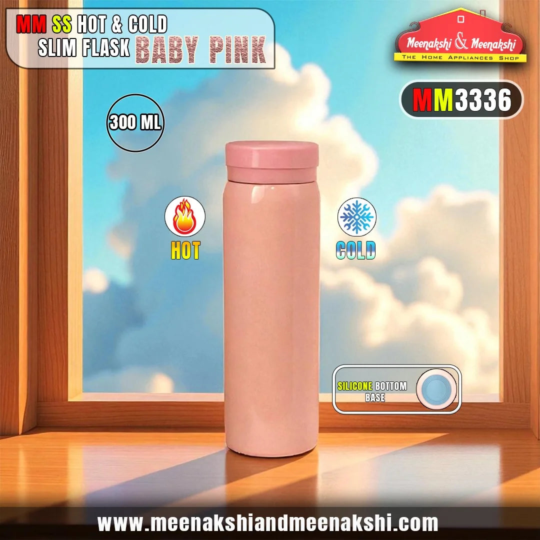 MM SS Hot & Cold Slim Flask 300ml Baby Pink MM3336