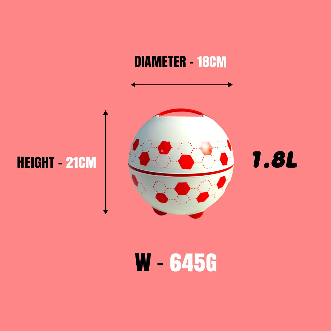 Pinnacle Hot & Cold Casserole 1800ml White & Red MM2732