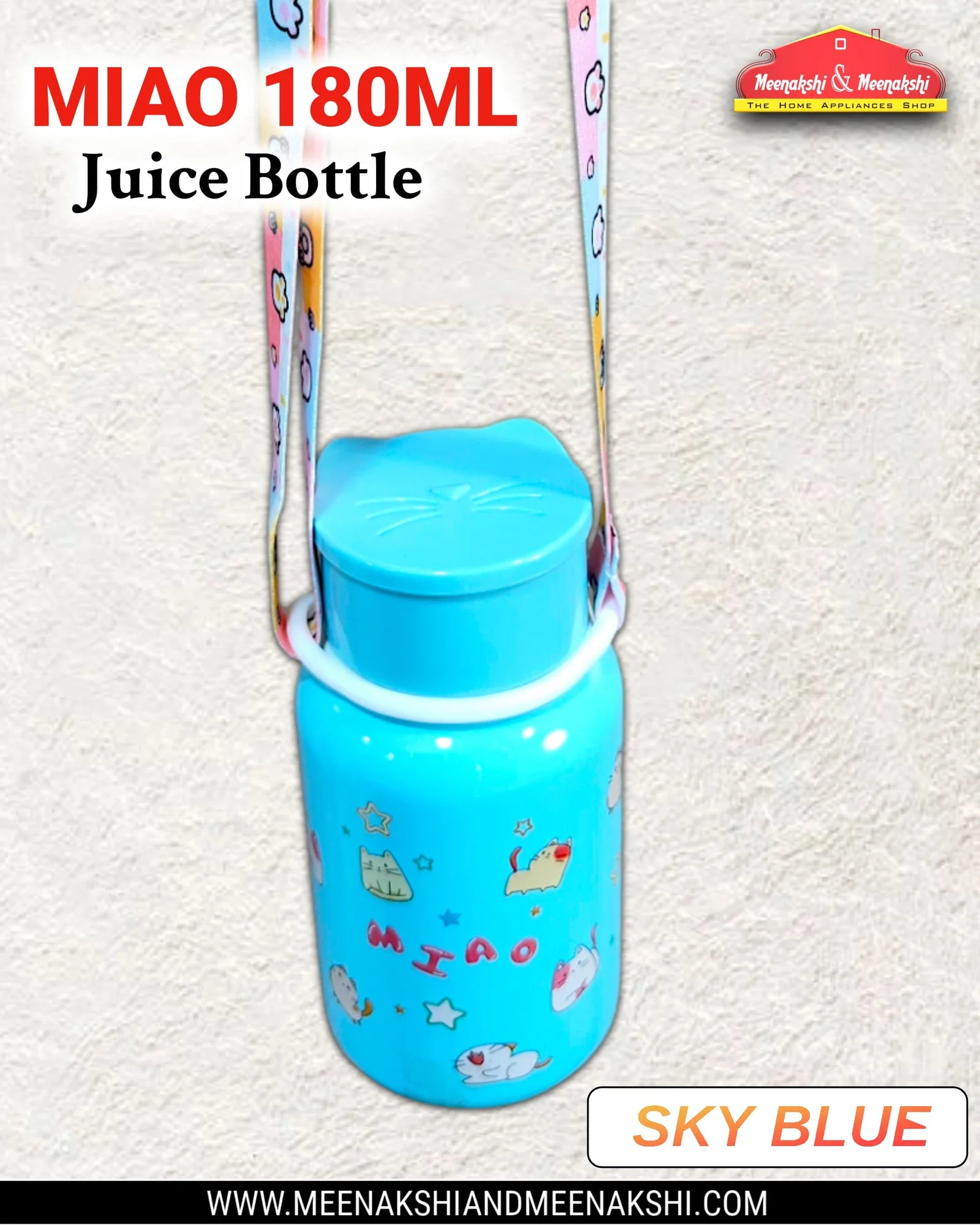 MM Miao 180ml Juice & Sambar Bottle Sky Blue MM2666