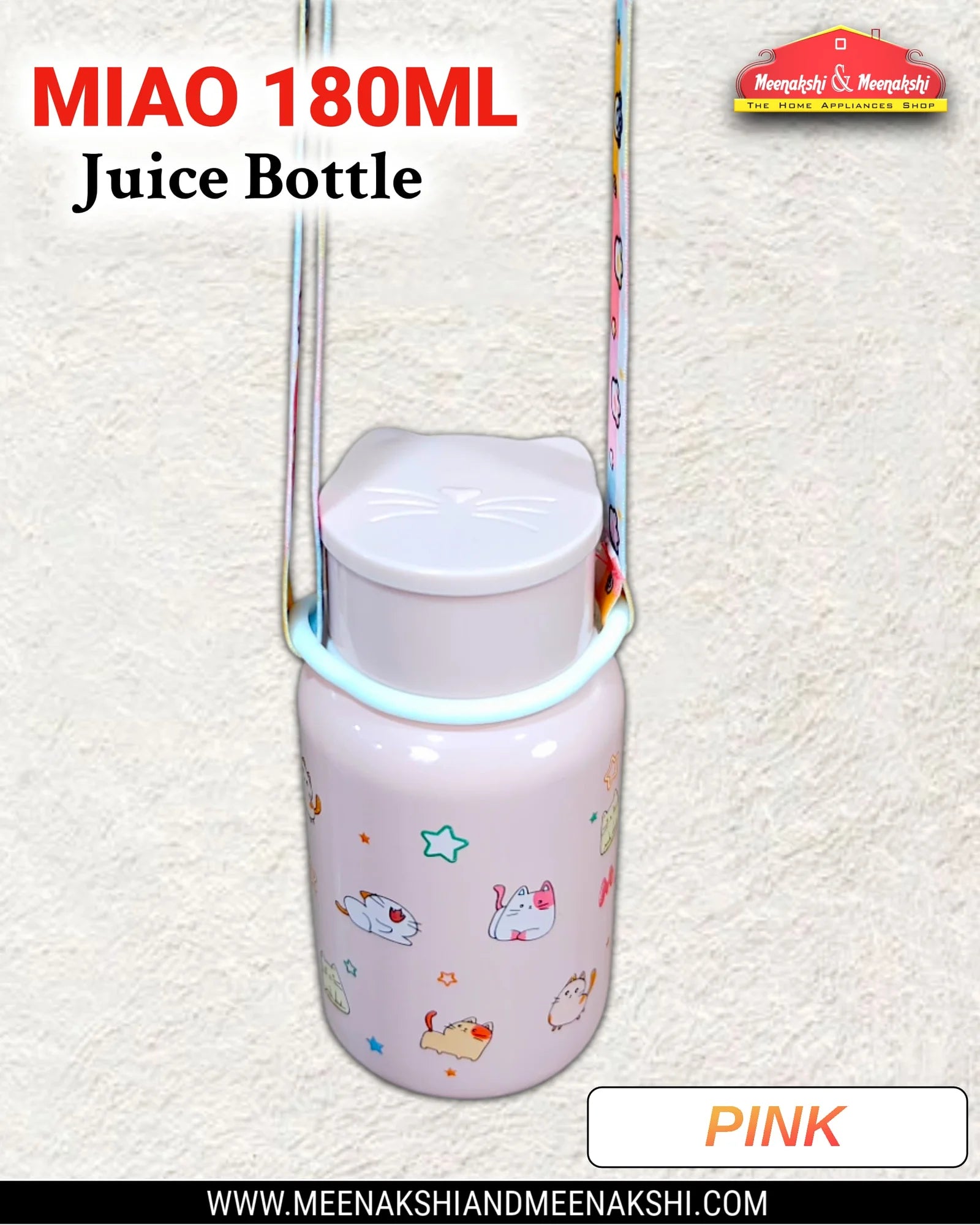 MM Miao 180ml Juice & Sambar Bottle Pink MM2664