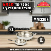 MM SAS Triply Deep Fry Pan 18cm & 22cm Combo MM3307