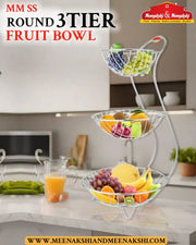 MM SS Round Fruit Bowl 3 tier MM1507