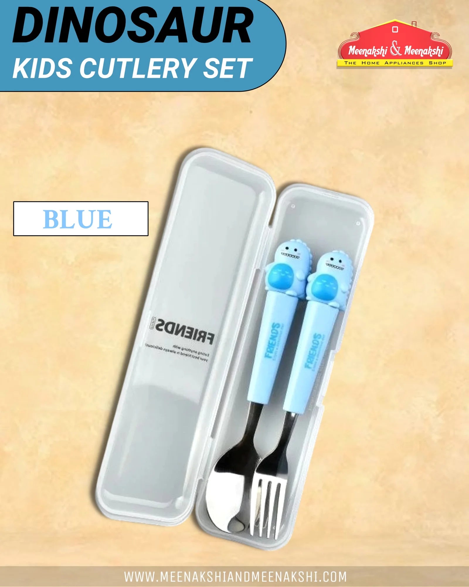Dinosaur Kids Cutlery Set Blue MM2115