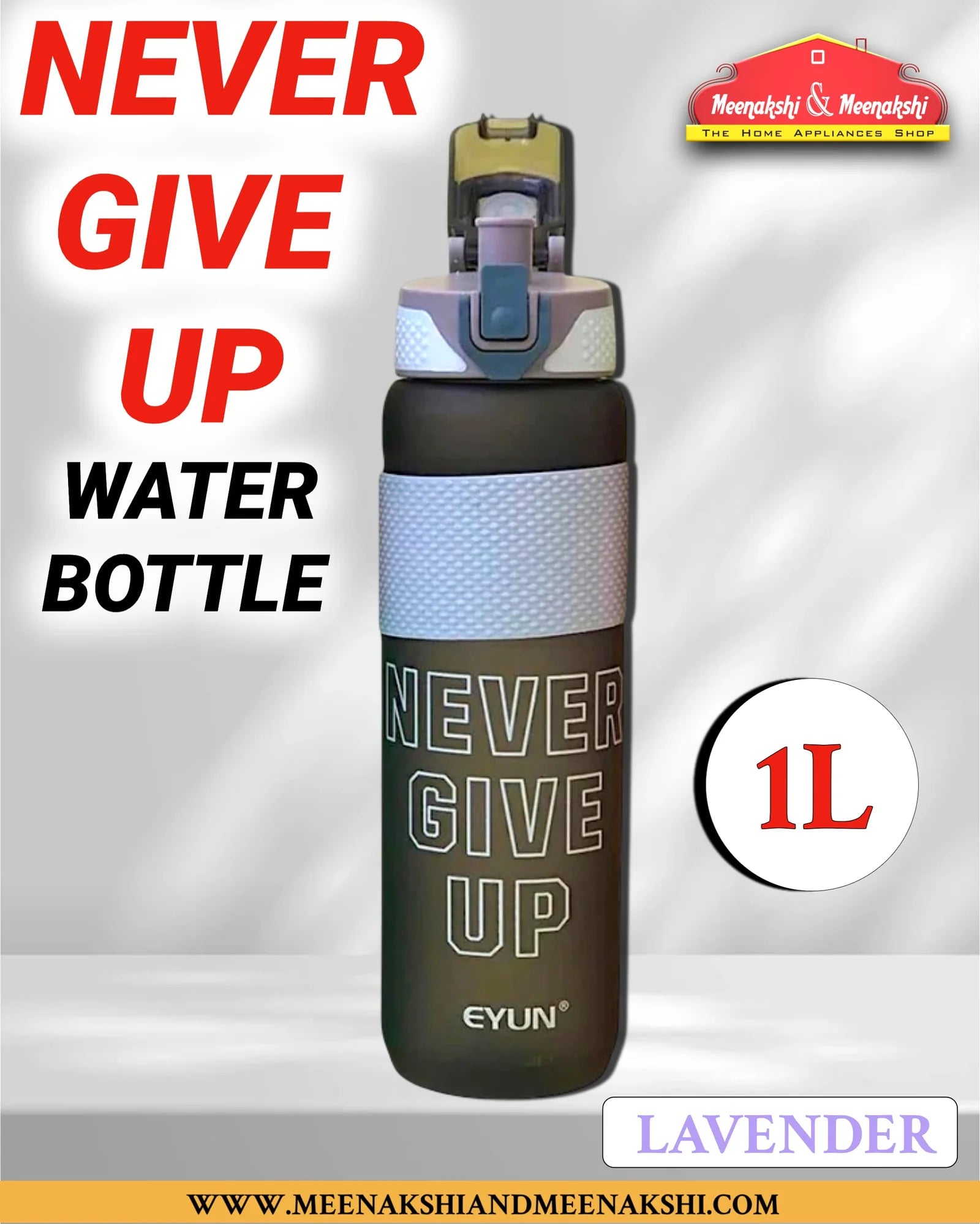 Never Give Up Water Bottle Lavender MM2692