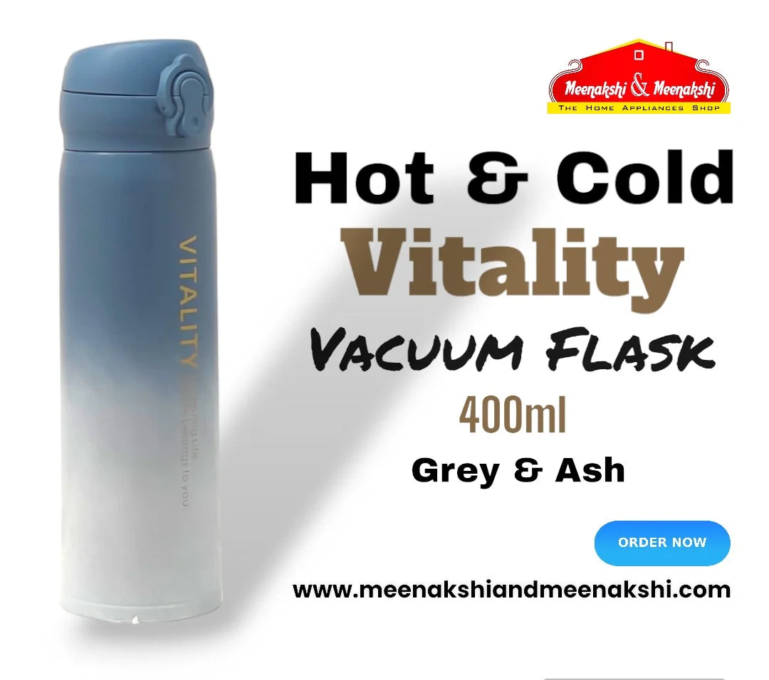 Hot & Cold Vitality Vacuum Flask 400 ml Grey & Ash MM857