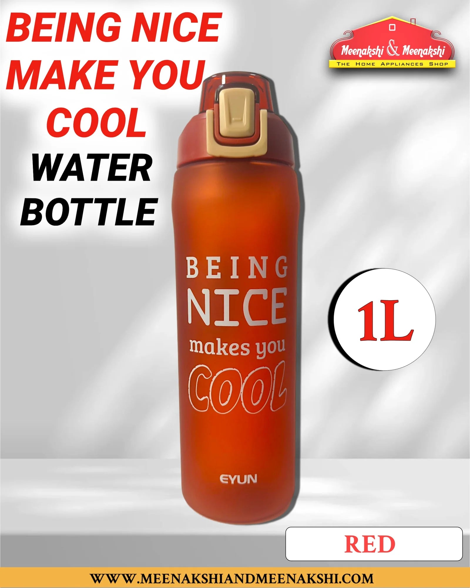 Being Nice Makes You Cool Water Bottle Red MM2702