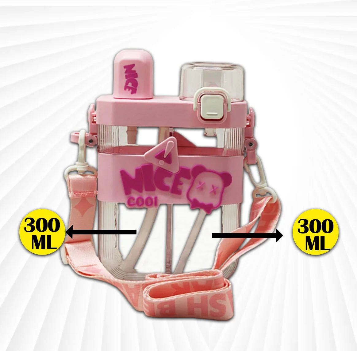 Nice Cool Water Bottle Pink 600ml MM765