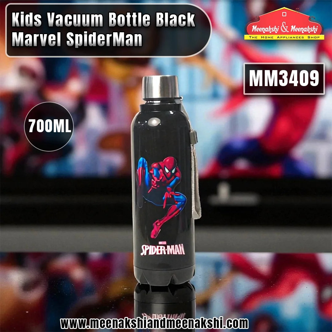 Kids Vacuum Bottle 700ml Black Marvel SpiderMan MM3409