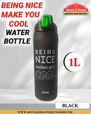 Being Nice Makes You Cool Water Bottle Black MM2701