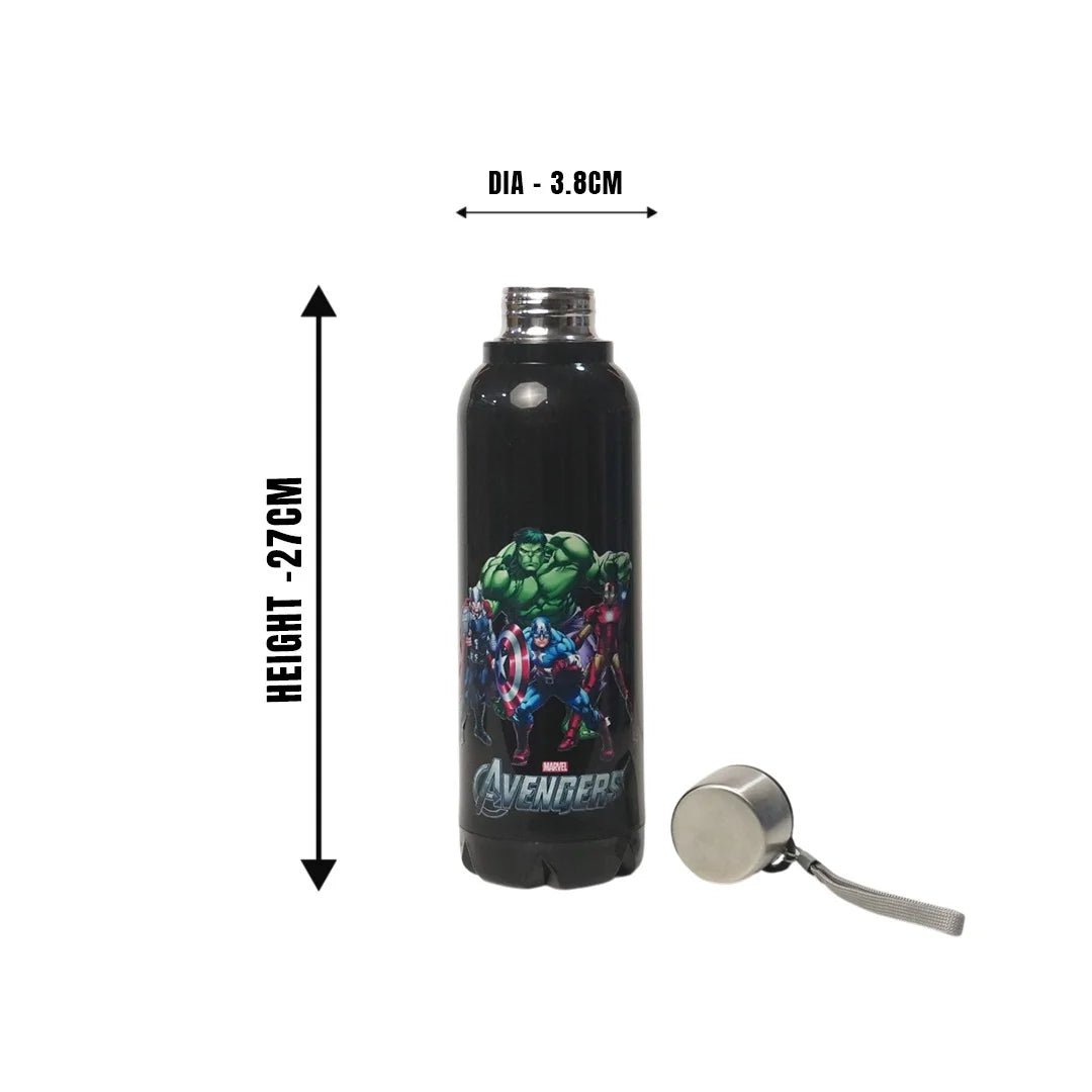 Kids Vacuum Bottle 700ml Black Marvel Avengers MM3408