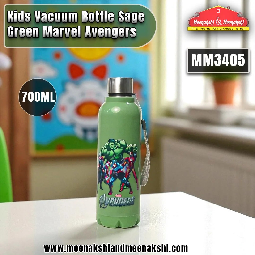 Kids Vacuum Bottle 700ml Sage Green Marvel Avengers MM3405