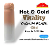 Hot & Cold Vitality Vacuum Flask 400 ml Peach & White MM859