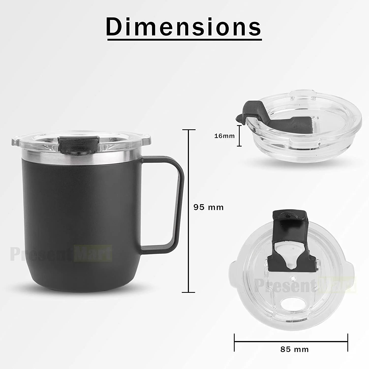 250ml Vaccum Mug with Sipper Lid Black