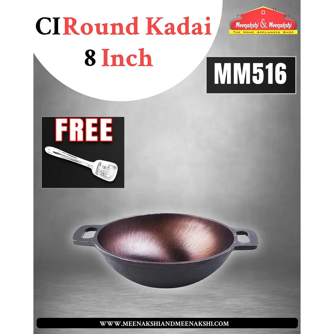 CI ROUND KADHAI 8 INCH