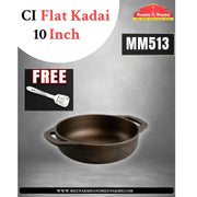 CI FLAT KADHAI 10 Inch