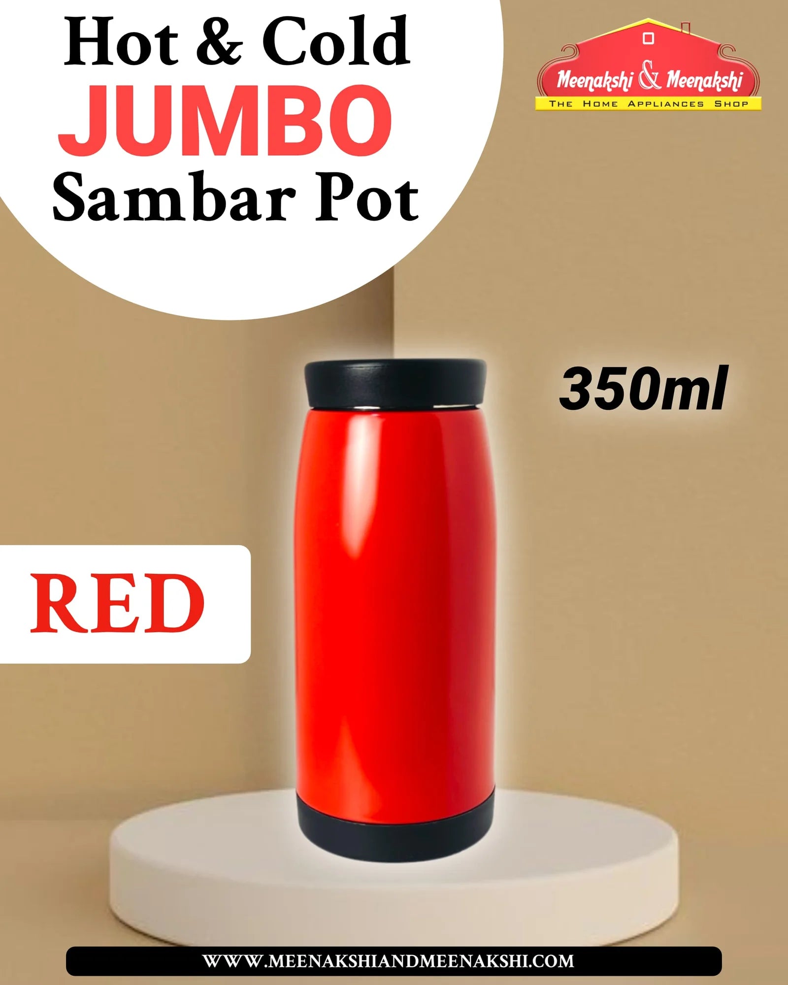 Hot & Cold Jumbo Sambar Pot Red 350ml MM2383