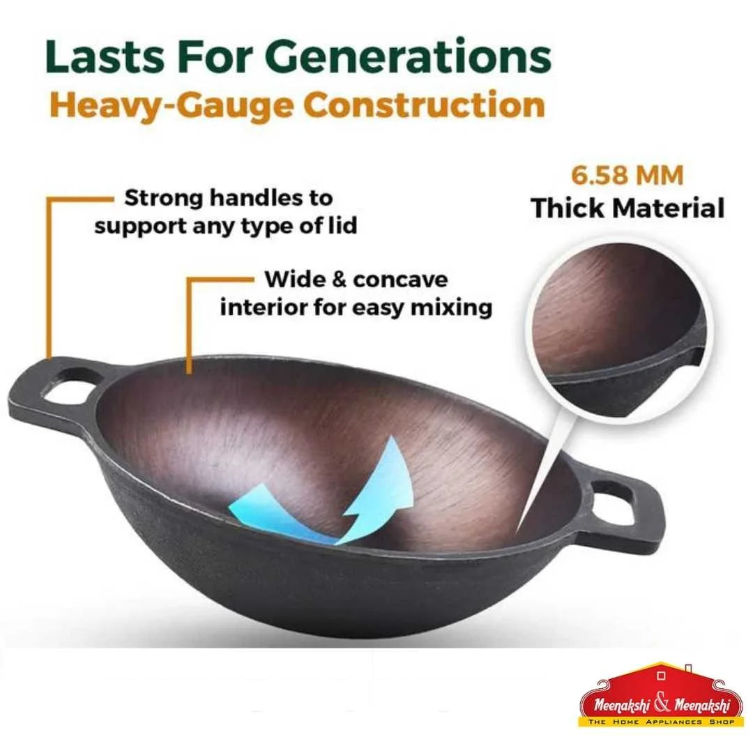 CI ROUND KADHAI 9.5 INCH