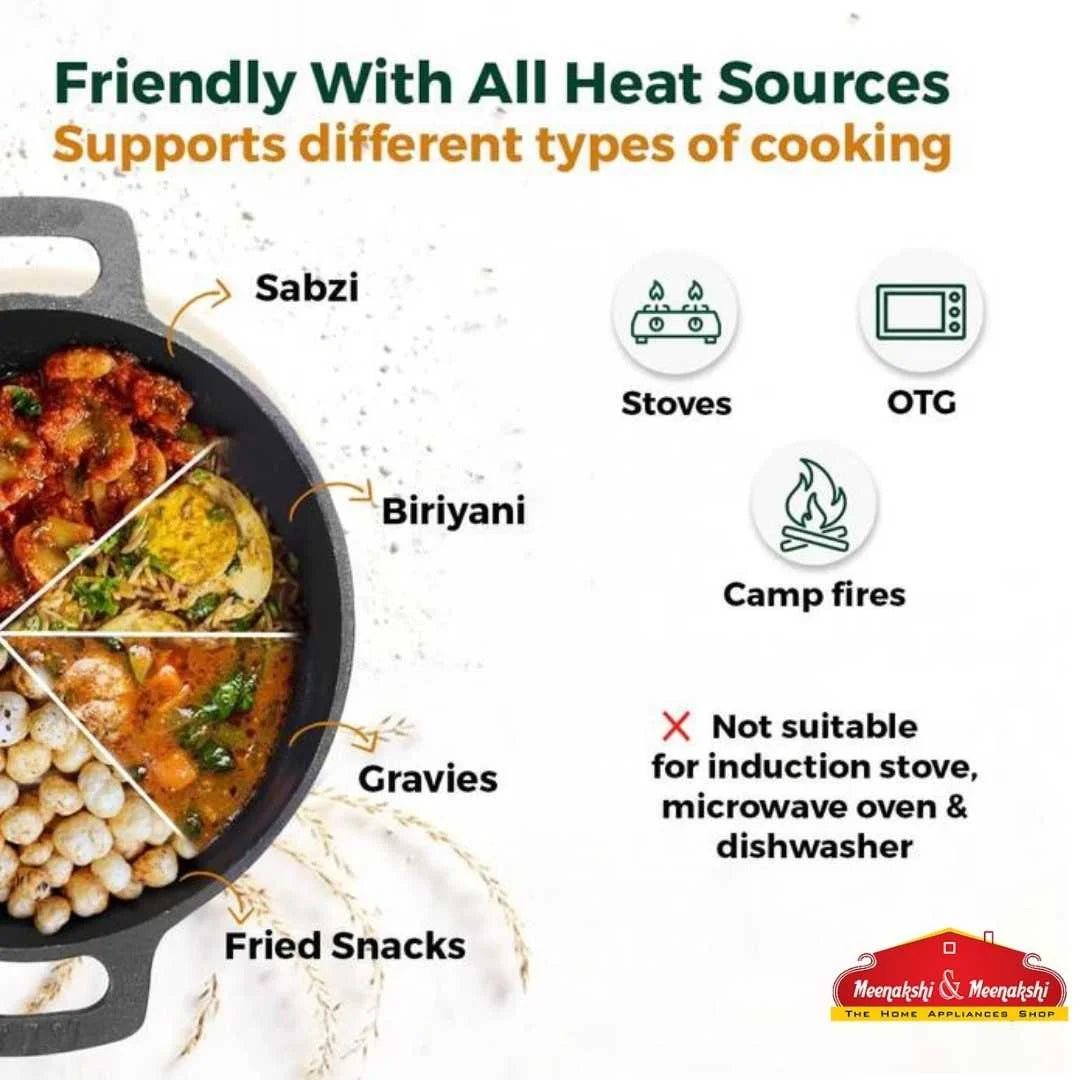 CI ROUND KADHAI 9.5 INCH