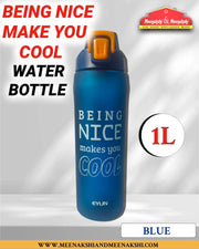 Being Nice Makes You Cool Water Bottle Blue MM2703