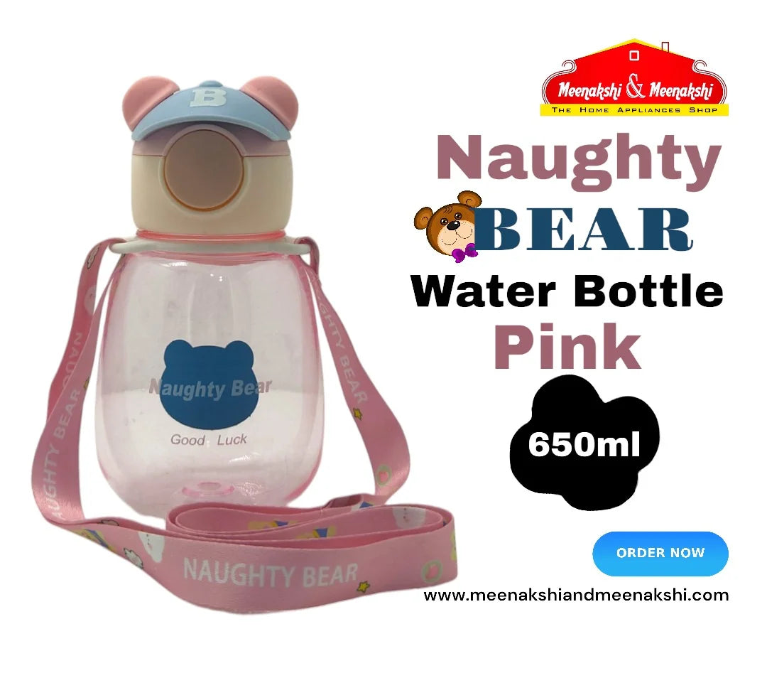 Naughty Bear Water Bottle Pink 650ml MM879