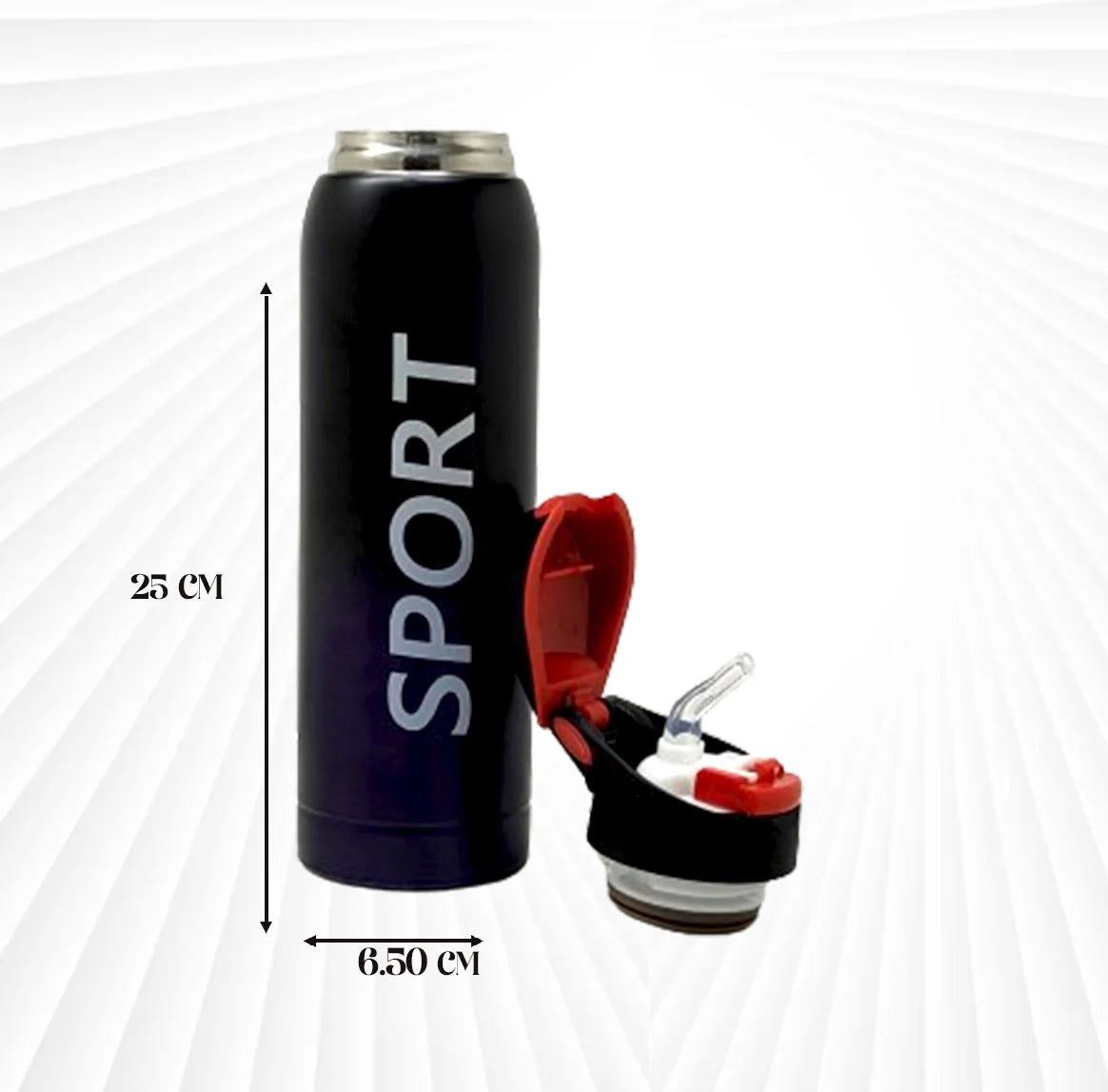 Hot & Cold Sports Bottle 450 ml Black & Lavender MM749