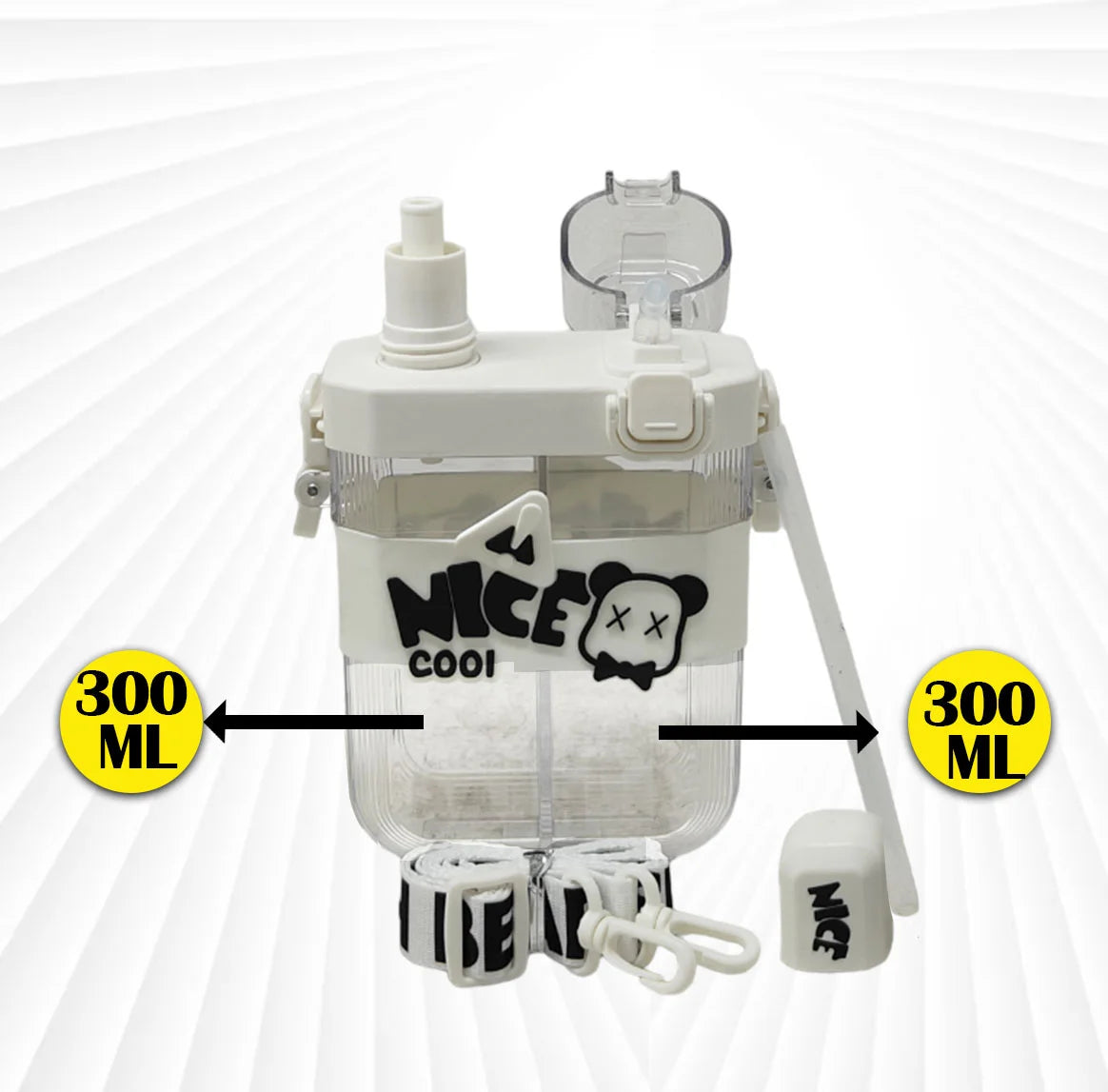 Nice Cool Water Bottle White 600ml MM763